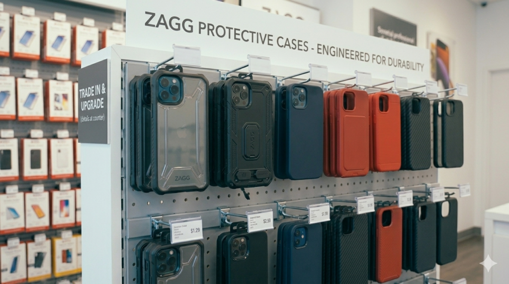 protective phone cases display wall retail
