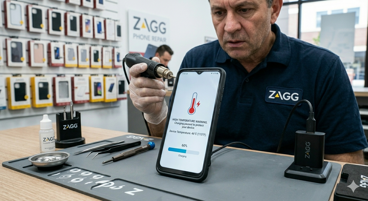 smartphone overheating while charging warning