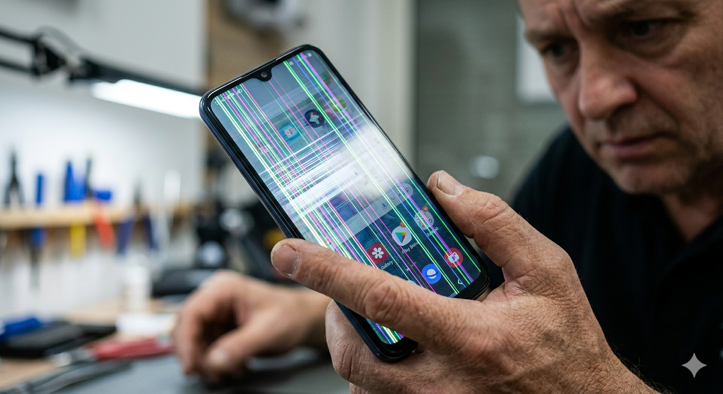 smartphone screen flickering display problem